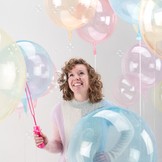 Průhledný balón růžový 45 cm
